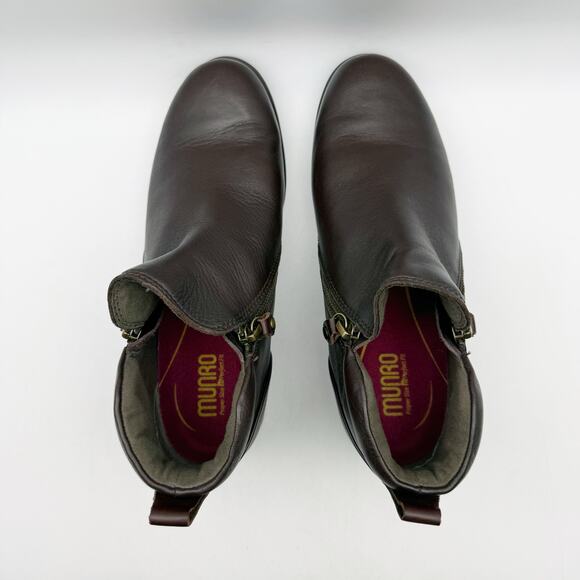 Munro Womens Neko Ankle Booties US 7 Wide Black Brown Leather NWOB - Picture 10 of 12